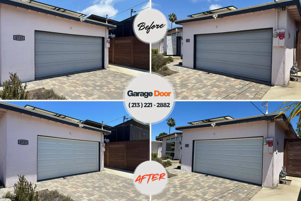 Before and after: garage door repair Bradford Woods, PA